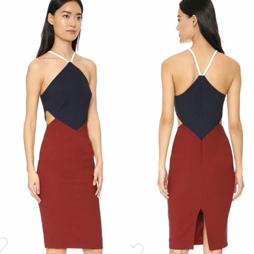 Elizabeth and James Riza Color block Dress Women Size 00 - Picture 2 of 16